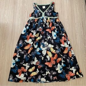 Modcloth satin butterfly maxi plus size dress nwot